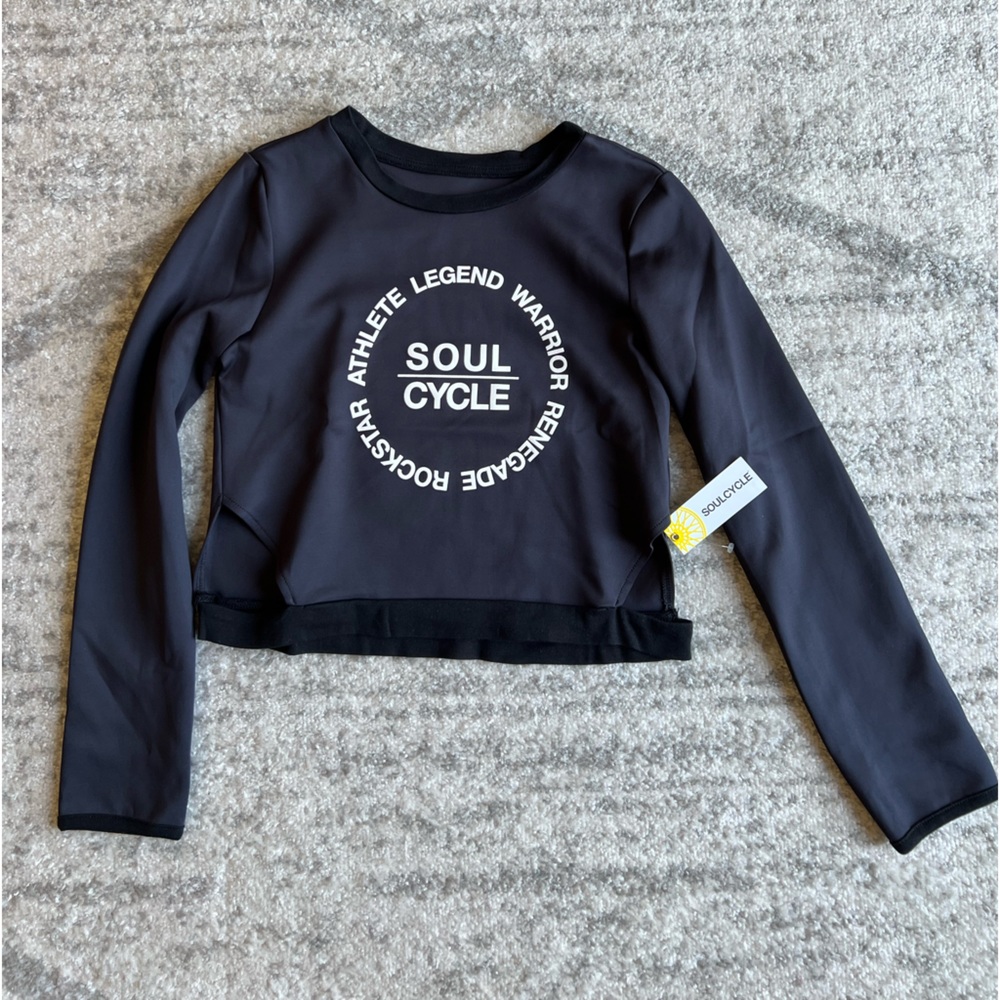 Soulcycle Cut Out Long Sleeve Crop Top size small NWT